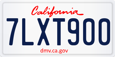 CA license plate 7LXT900