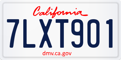 CA license plate 7LXT901