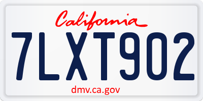 CA license plate 7LXT902