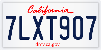 CA license plate 7LXT907