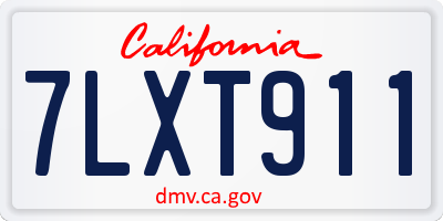 CA license plate 7LXT911