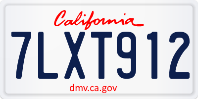 CA license plate 7LXT912
