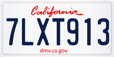 CA license plate 7LXT913
