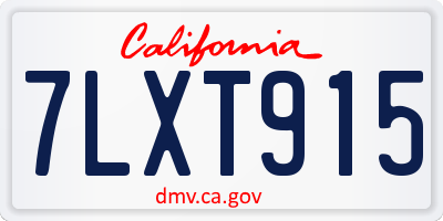 CA license plate 7LXT915
