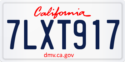 CA license plate 7LXT917