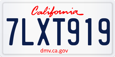 CA license plate 7LXT919
