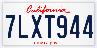 CA license plate 7LXT944