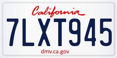 CA license plate 7LXT945