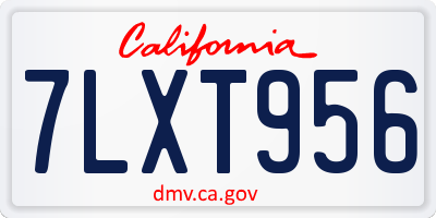 CA license plate 7LXT956