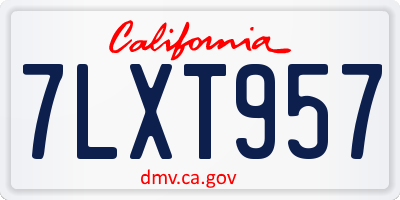 CA license plate 7LXT957