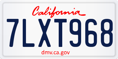 CA license plate 7LXT968