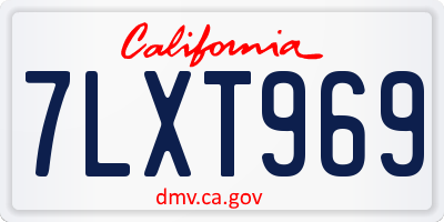 CA license plate 7LXT969