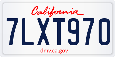 CA license plate 7LXT970