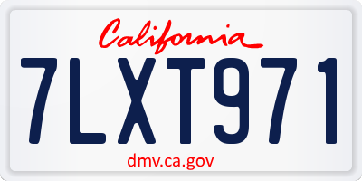 CA license plate 7LXT971