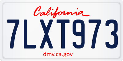 CA license plate 7LXT973