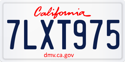CA license plate 7LXT975