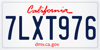 CA license plate 7LXT976