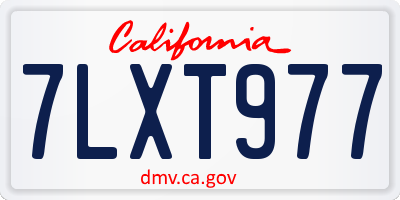 CA license plate 7LXT977