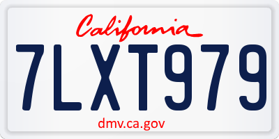 CA license plate 7LXT979