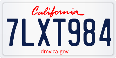 CA license plate 7LXT984