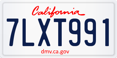 CA license plate 7LXT991