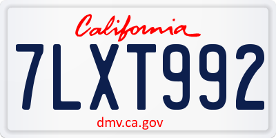 CA license plate 7LXT992