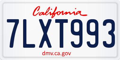 CA license plate 7LXT993