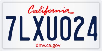 CA license plate 7LXU024
