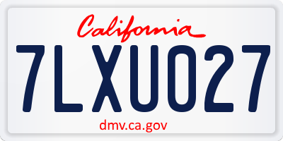 CA license plate 7LXU027