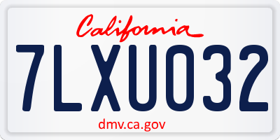 CA license plate 7LXU032