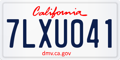 CA license plate 7LXU041