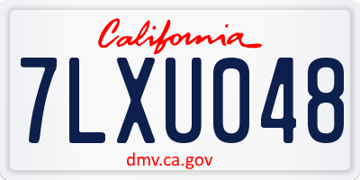 CA license plate 7LXU048
