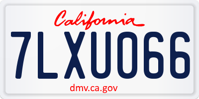 CA license plate 7LXU066