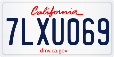 CA license plate 7LXU069