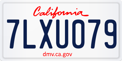 CA license plate 7LXU079