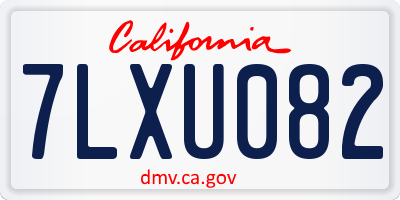 CA license plate 7LXU082