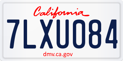 CA license plate 7LXU084
