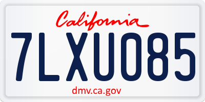 CA license plate 7LXU085