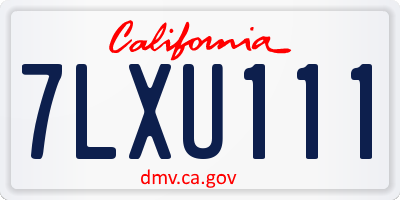 CA license plate 7LXU111