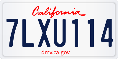 CA license plate 7LXU114