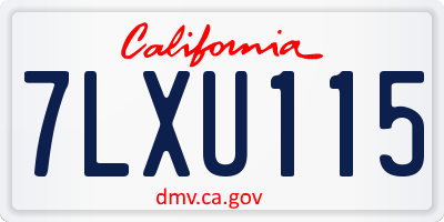 CA license plate 7LXU115