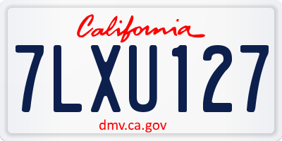 CA license plate 7LXU127