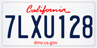 CA license plate 7LXU128