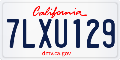 CA license plate 7LXU129