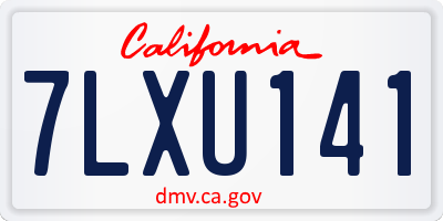 CA license plate 7LXU141