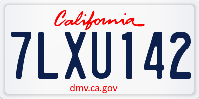 CA license plate 7LXU142