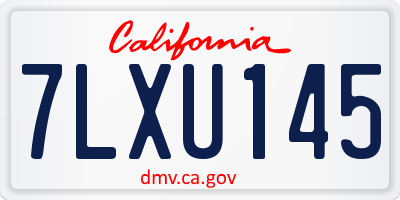 CA license plate 7LXU145