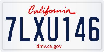 CA license plate 7LXU146