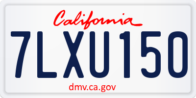 CA license plate 7LXU150