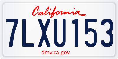 CA license plate 7LXU153